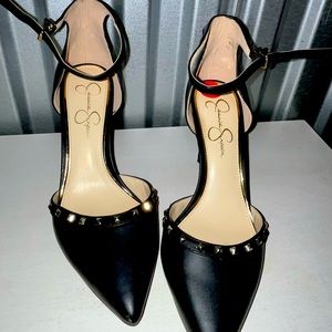 Black with gold stud Jessica Simpson heels